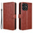 For Oukitel C51 Leather Phone Case Wallet Crazy Horse Texture - Brown - 1
