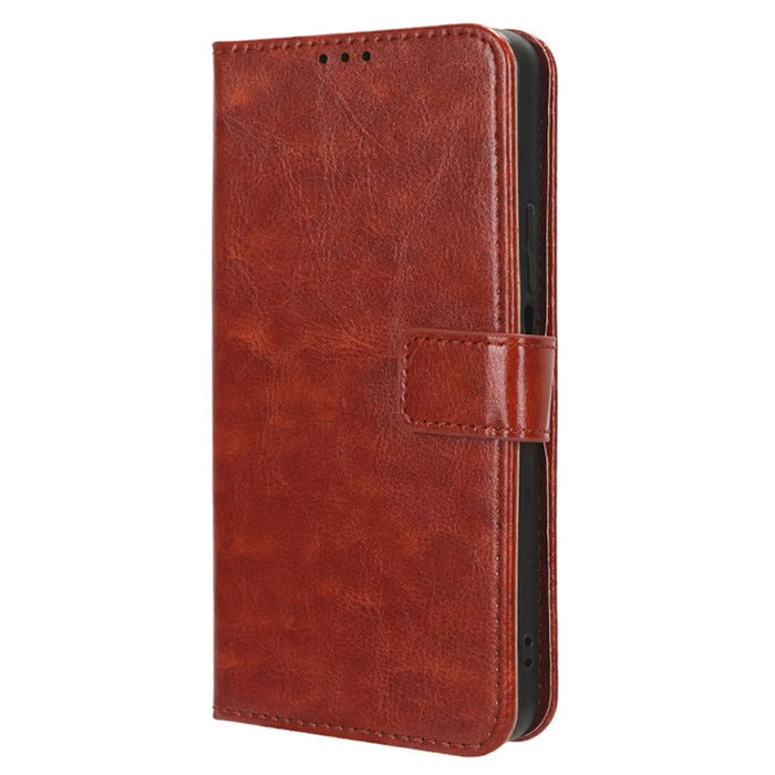 For Ulefone Note 18 Ultra Leather Phone Case Wallet Crazy Horse Texture - Brown - 5