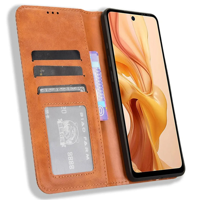 For Ulefone Note 18 Ultra Case Retro PU Leather Wallet Phone Cover Stand - Brown - 2