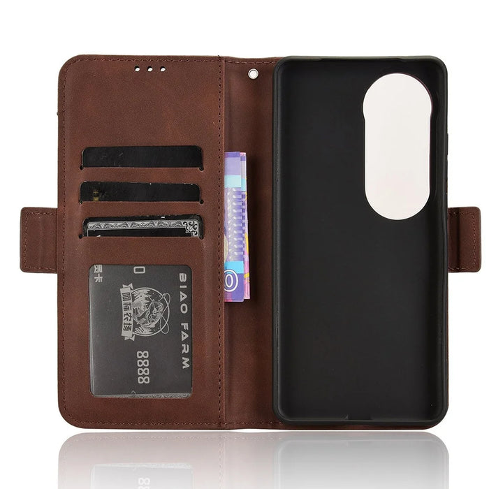 For vivo S19 5G Case Multiple Card Slots Leather Stand Phone Cover - Brown - 5