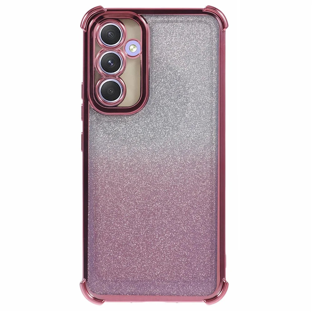 For Samsung Galaxy A35 5G Case Soft TPU Glitter Electroplated Phone Cover - Pink - 1