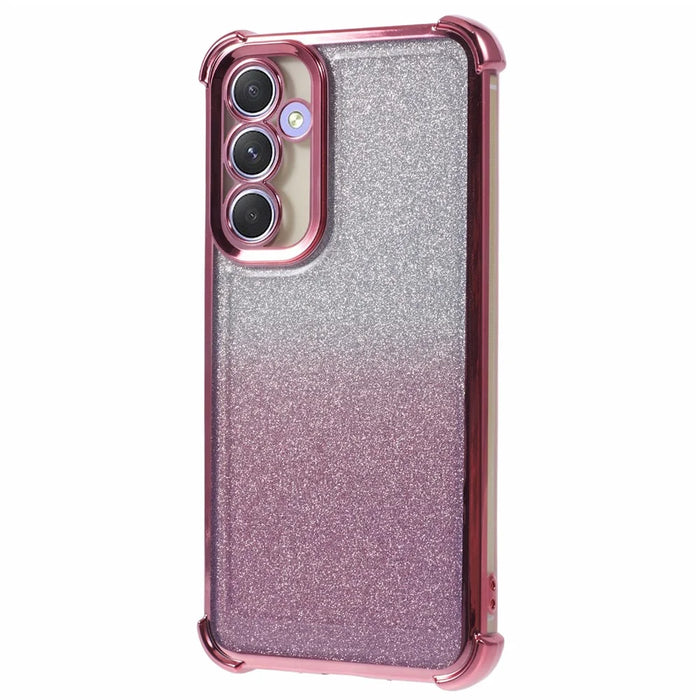 For Samsung Galaxy A35 5G Case Soft TPU Glitter Electroplated Phone Cover - Pink - 3
