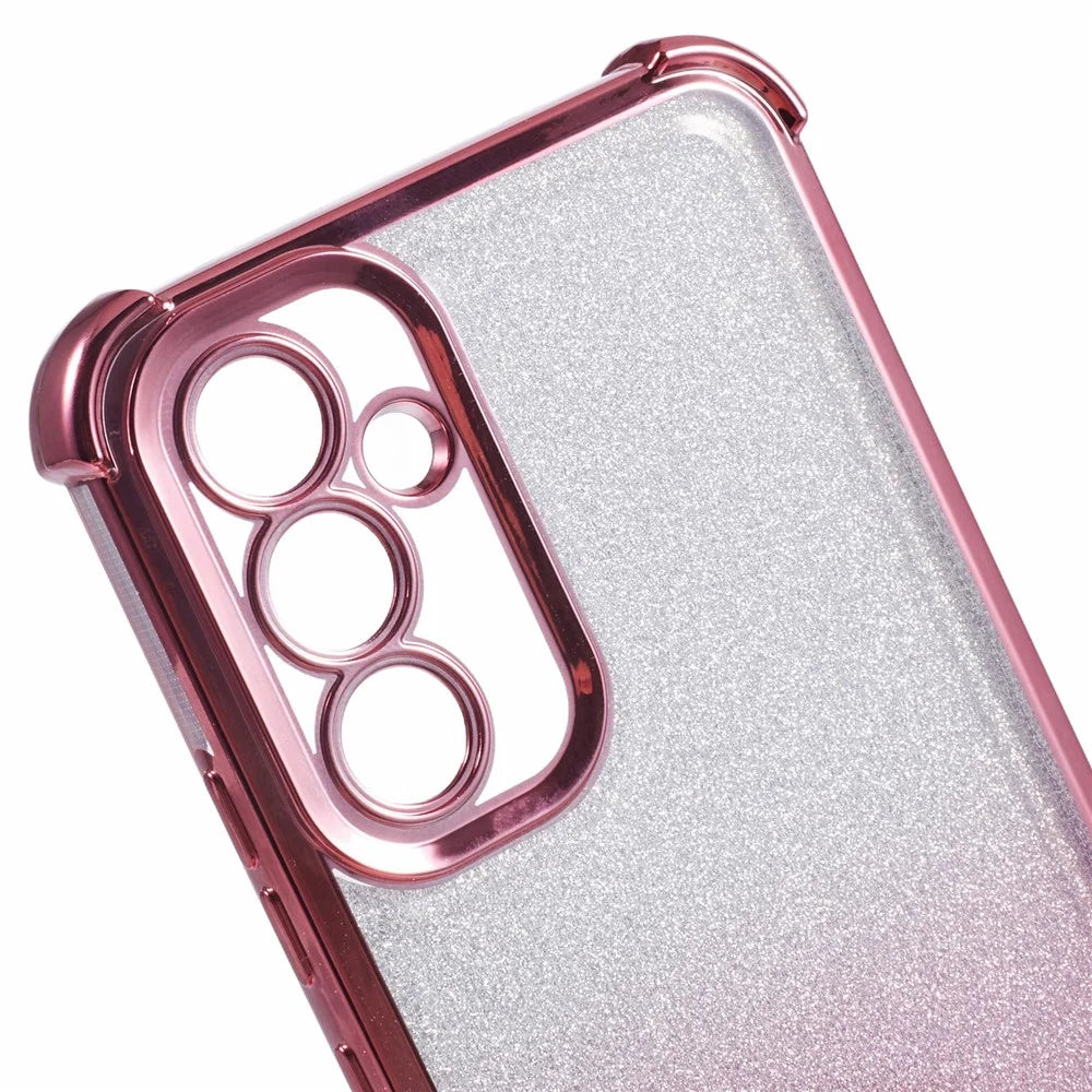 For Samsung Galaxy A14 4G / 5G Case Glitter Back TPU Phone Cover Electroplate - Pink - 5