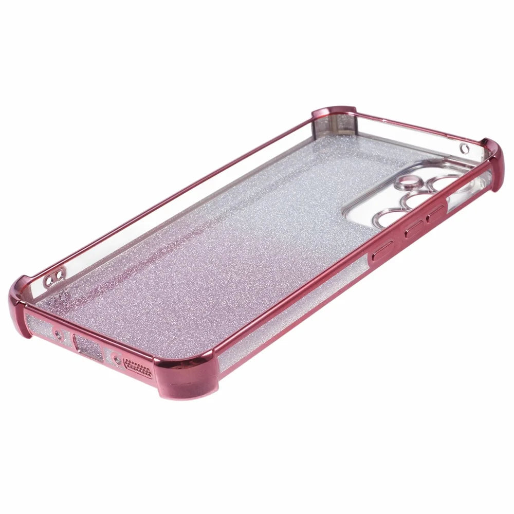 For Samsung Galaxy S23 FE Case Electroplated Glitter TPU Soft Phone Cover - Pink - 4