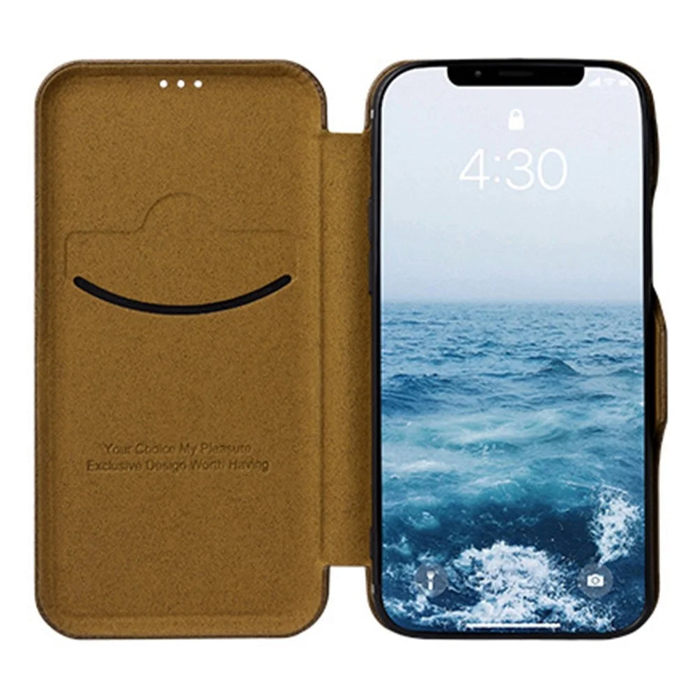 VIETAO For iPhone 13 Pro Max 6.7 inch Shockproof Case Anti-Scratch Phone Case PU Leather Phone Stand Cover with Card Holder - Brown - 2
