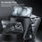 For iPhone 15 Plus Magnetic Case Clear PC Shockproof Phone Cover Grip Kickstand - Transparent Black / Grey Rope - 2