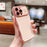 For iPhone 15 Pro Max Case Wave Frame with Love Heart Raised Camera Protection TPU Cover - Rose Pink - 2