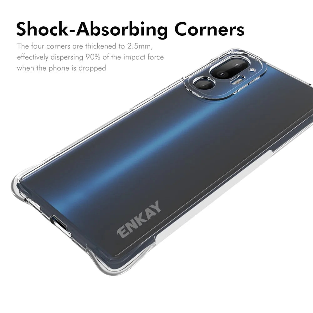 ENKAY HAT PRINCE For HTC U24 Pro 5G Clear Case TPU Phone Cover Corner Airbag Fall Protection - 2