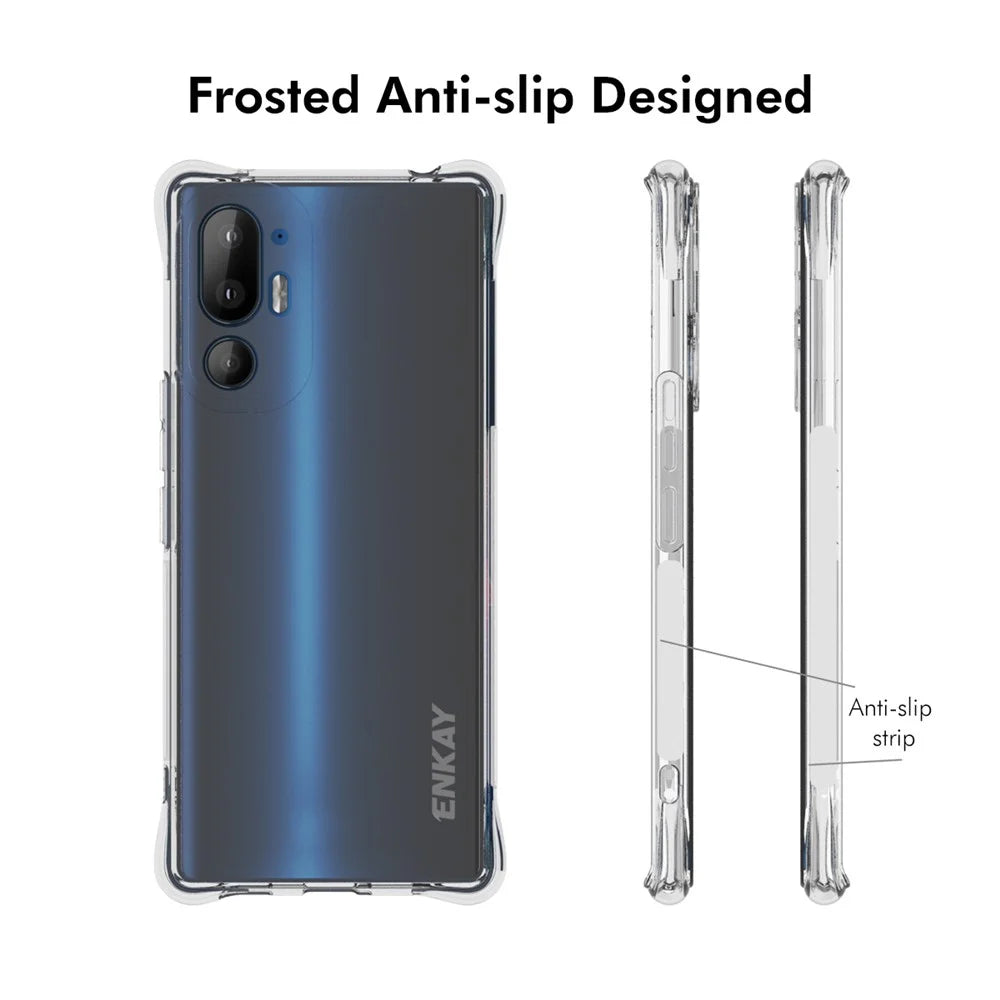 ENKAY HAT PRINCE For HTC U24 Pro 5G Clear Case TPU Phone Cover Corner Airbag Fall Protection - 4