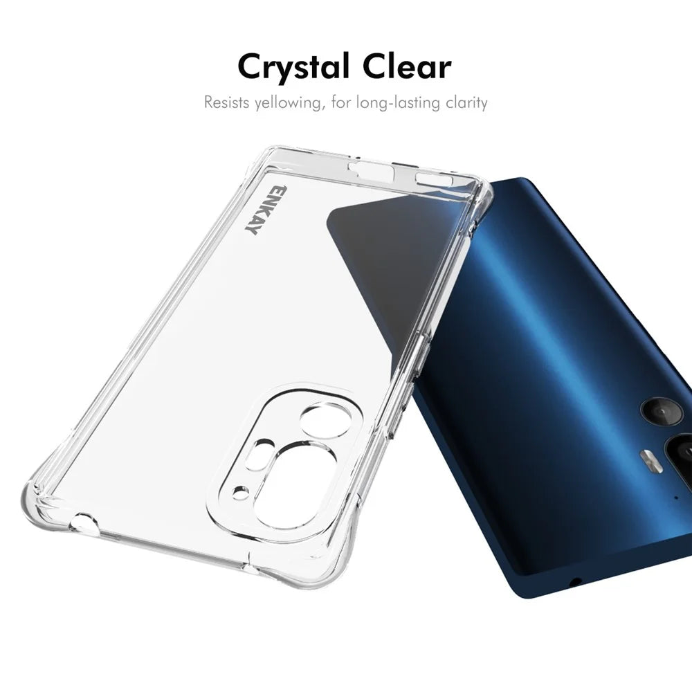 ENKAY HAT PRINCE For HTC U24 Pro 5G Clear Case TPU Phone Cover Corner Airbag Fall Protection - 5