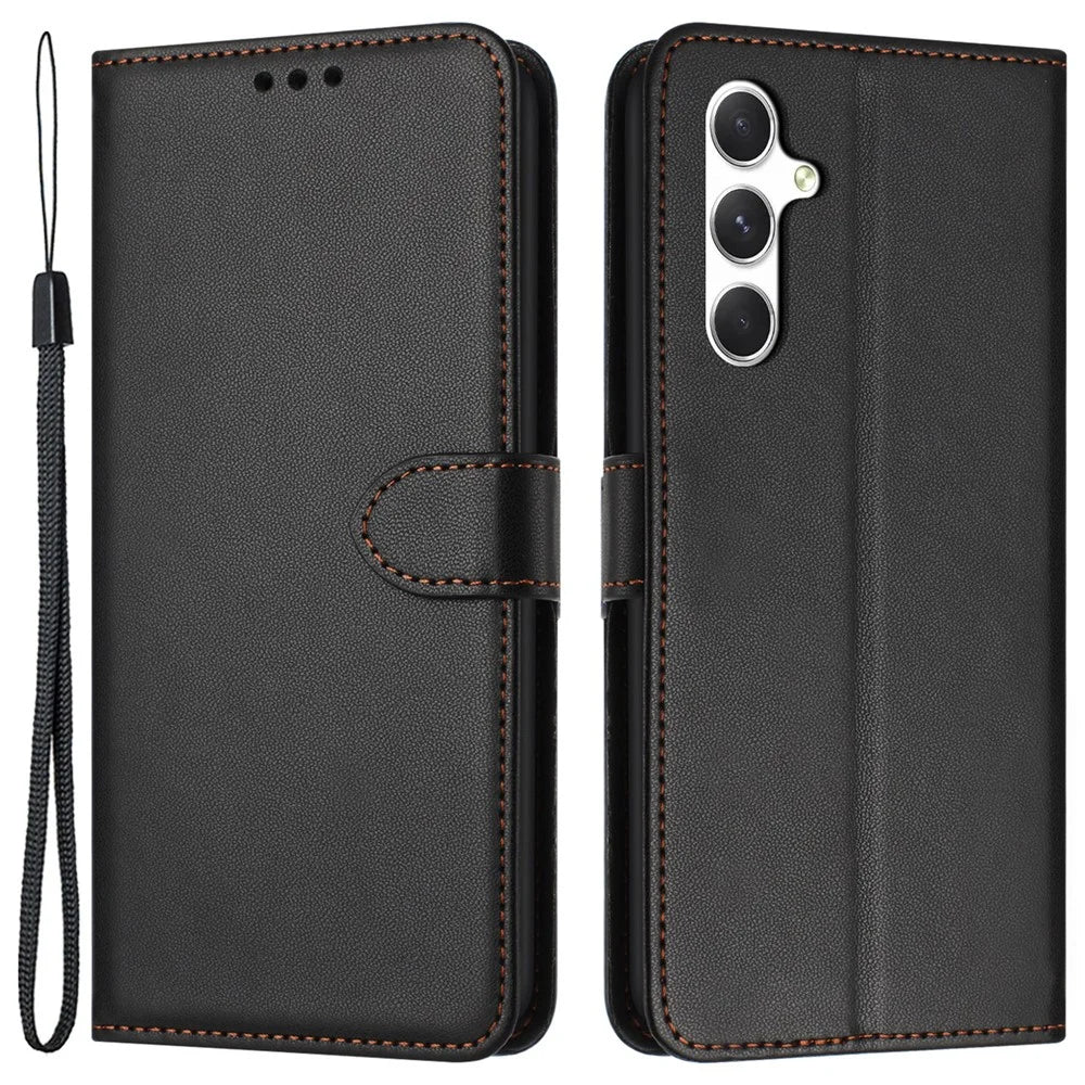 For Samsung Galaxy A14 5G / 4G Wallet Phone Case Leather Stand Cover - Black - 1