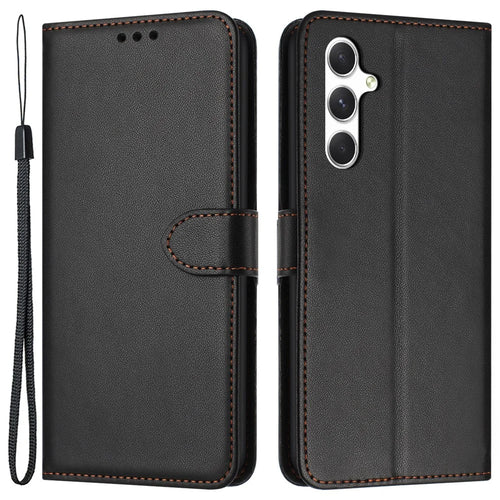 For Samsung Galaxy A14 5G / 4G Wallet Phone Case Leather Stand Cover - Black - 1