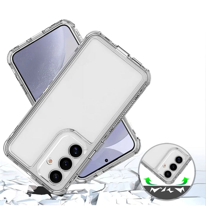 For Samsung Galaxy S24 Case 3-in-1 Acrylic+TPU Transparent Phone Cover - 4