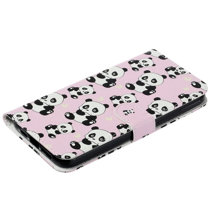 For HMD Pulse Pro Case with Card Holder Pattern Leather Phone Cover - Panda - 4