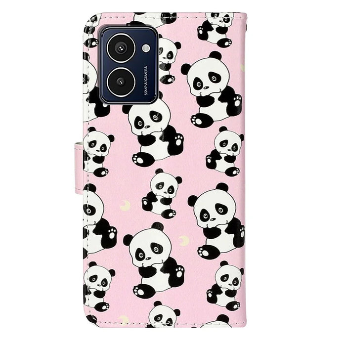 For HMD Pulse Pro Case with Card Holder Pattern Leather Phone Cover - Panda - 6