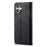 For iPhone 16 Plus Case Jeans Cloth Texture Anti-Scratch Leather Stand Phone Cover - Black - 6