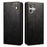 For iPhone 16 Plus Case Crazy Horse Texture Waxy Leather Wallet Stand Cover - Black - 1