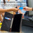 For iPhone 16 Plus Case Crazy Horse Texture Waxy Leather Wallet Stand Cover - Black - 6