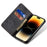 For iPhone 16 Case Jeans Cloth Texture Anti-Scratch Leather Stand Phone Cover - Black - 2