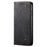 For iPhone 16 Case Jeans Cloth Texture Anti-Scratch Leather Stand Phone Cover - Black - 5