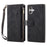 ESEBLE Star Series For iPhone 16 Case Zipper Wallet Leather Stand Phone Cover - Black - 1