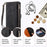 ESEBLE Star Series For iPhone 16 Case Zipper Wallet Leather Stand Phone Cover - Black - 5