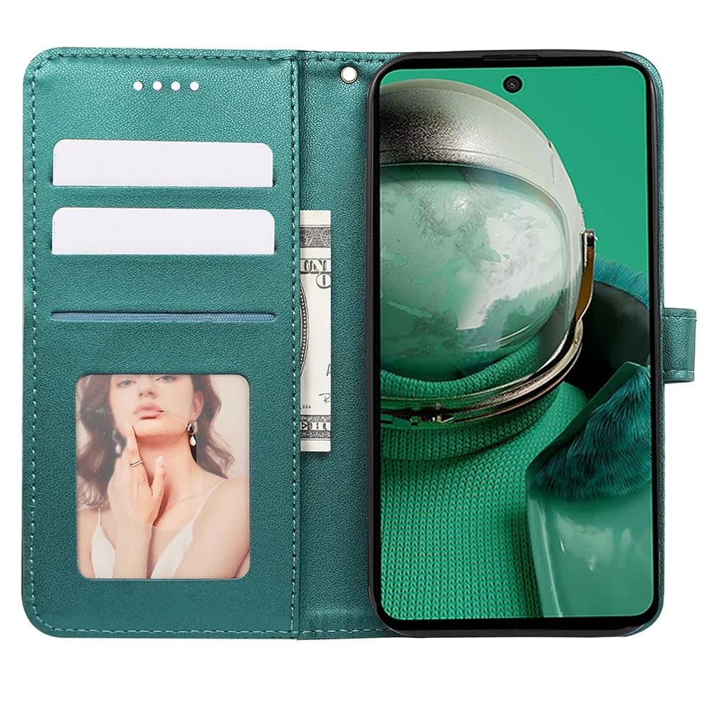 For HMD Pulse Pro Shockproof Case Leather Wallet Phone Cover - Green - 2