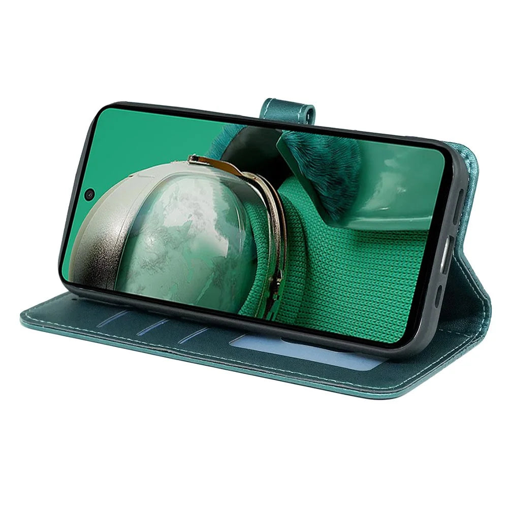 For HMD Pulse Pro Shockproof Case Leather Wallet Phone Cover - Green - 3