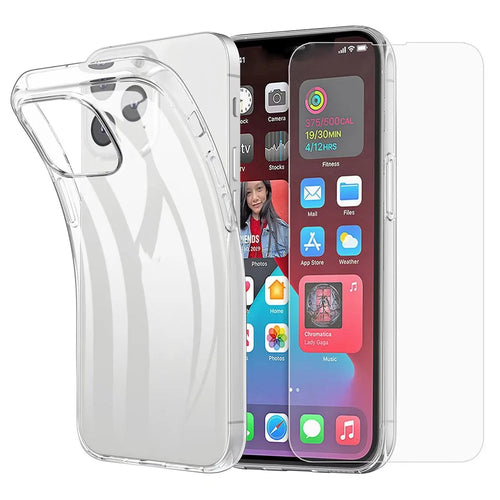 For iPhone 16 Pro Max Clear TPU Anti-drop Phone Case + Camera Lens Film + 2.5D Arc Edge Tempered Glass Screen Film - 1