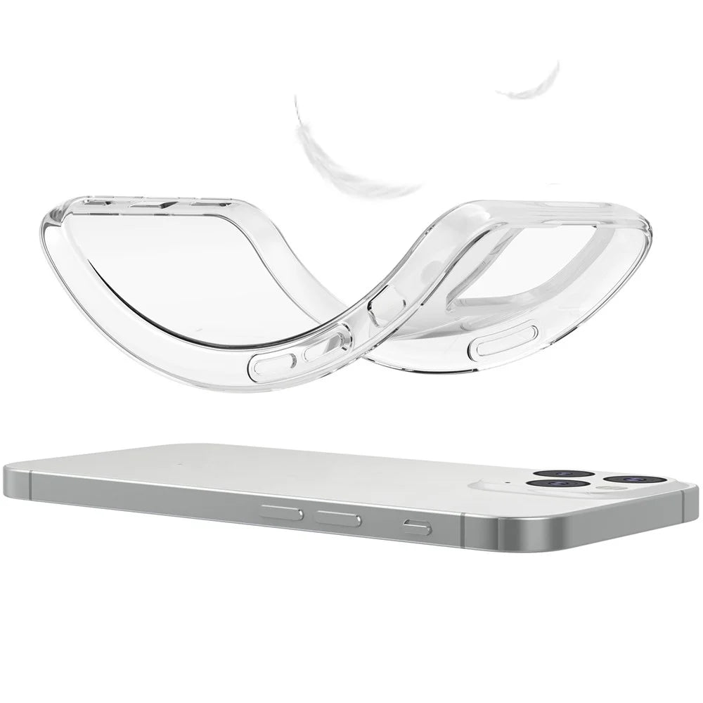 For iPhone 16 Pro Clear TPU Anti-drop Phone Case + Camera Lens Film + 2.5D Arc Edge Tempered Glass Screen Film - 3