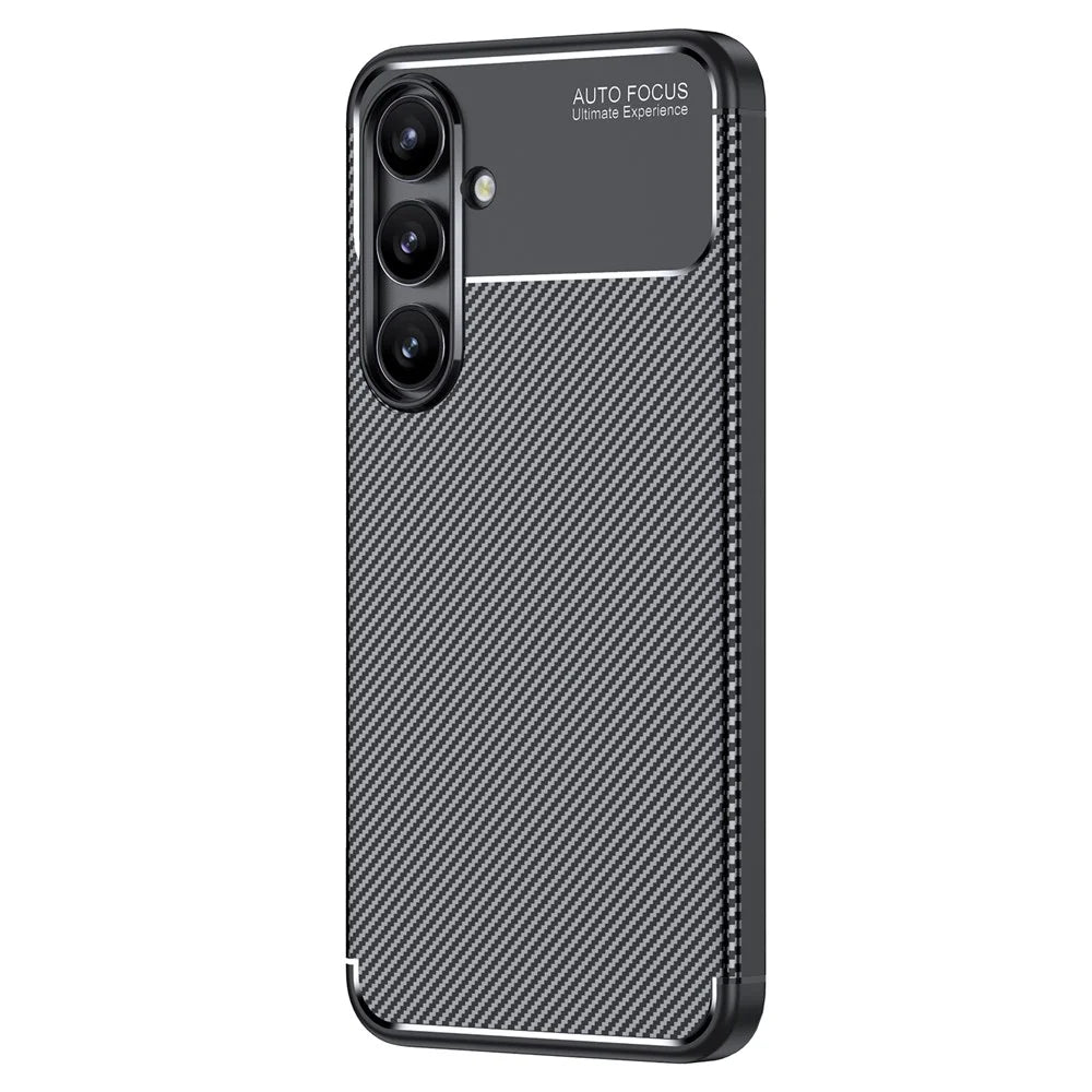For Samsung Galaxy S24 FE Case Carbon Fiber Texture Soft TPU Phone Cover - 1