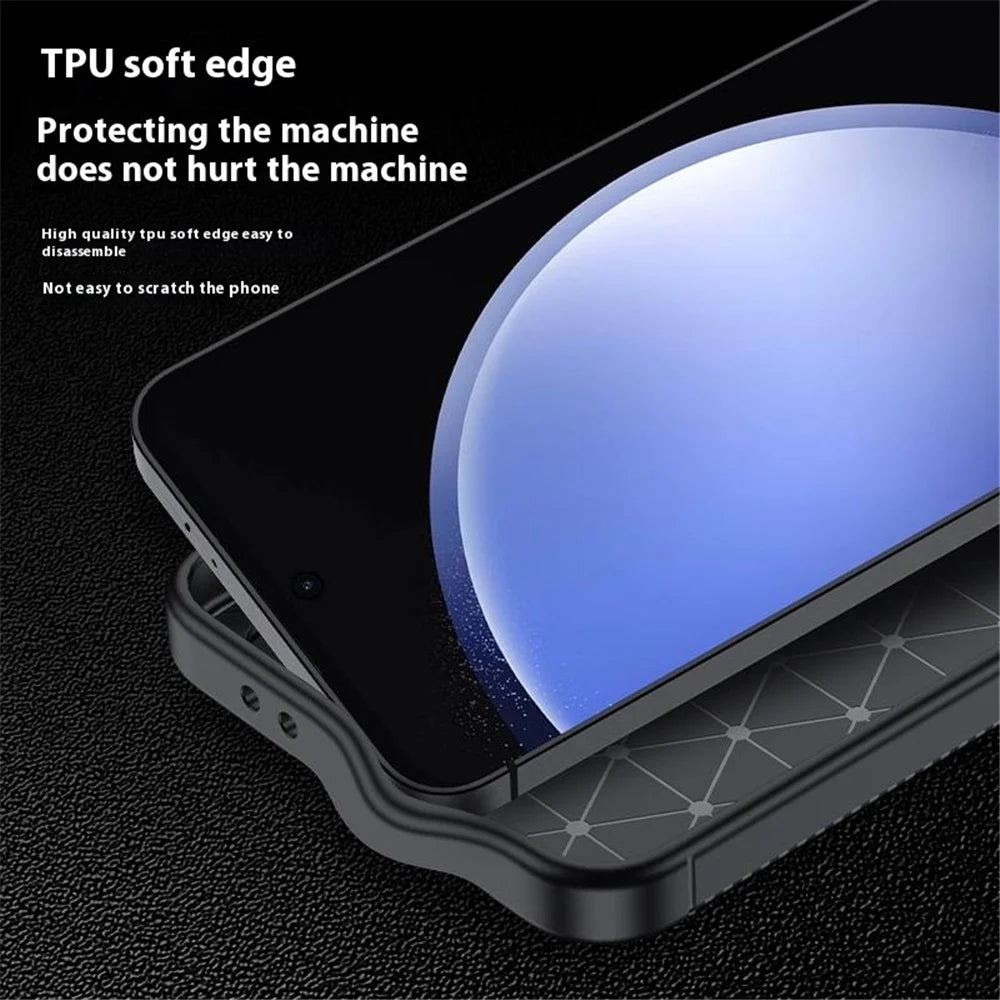 For Samsung Galaxy S24 FE Case Carbon Fiber Texture Soft TPU Phone Cover - 5