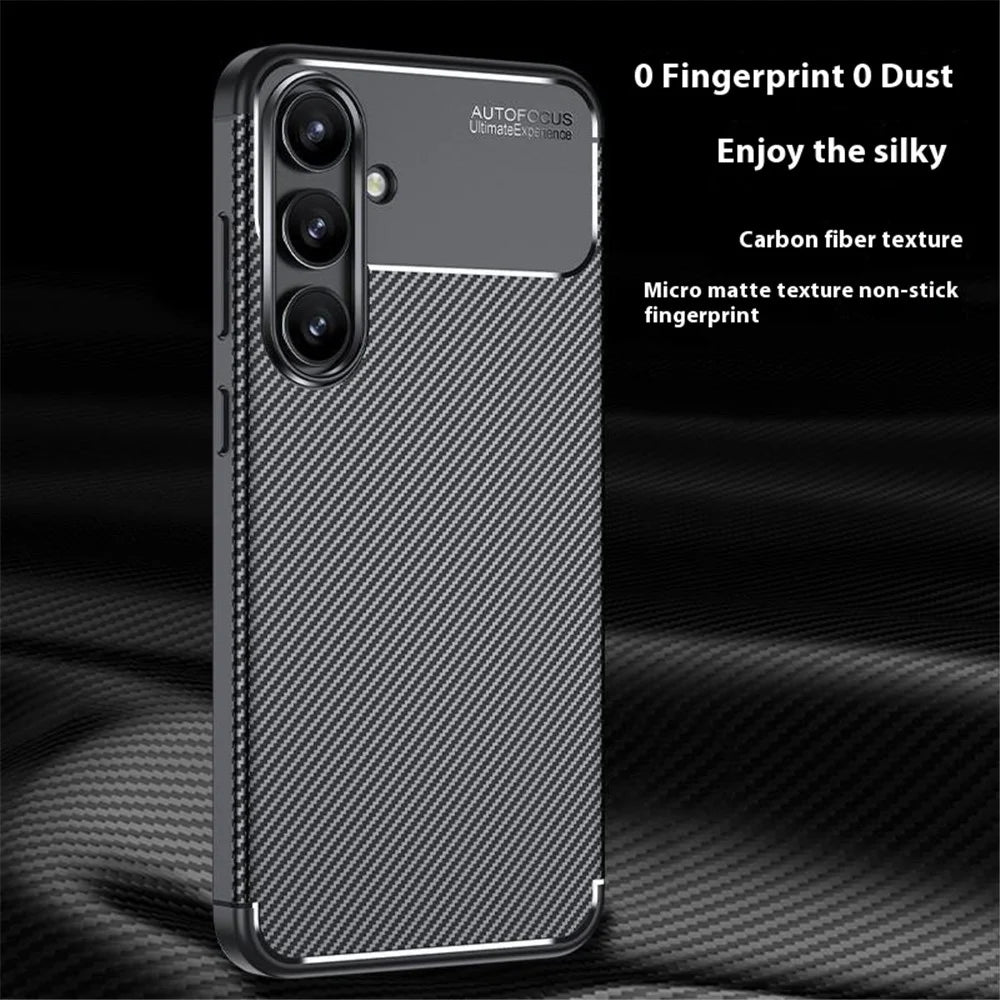 For Samsung Galaxy S24 FE Case Carbon Fiber Texture Soft TPU Phone Cover - 7