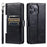 013 Style For iPhone 16 Pro Max Case PU Leather Anti-Fall Phone Cover with 6 Card Slots - Black - 1
