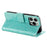 For iPhone 16 Pro Stand Case Imprinted Totem PU Leather Wallet Phone Cover - Mint Green - 4