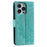 For iPhone 16 Pro Stand Case Imprinted Totem PU Leather Wallet Phone Cover - Mint Green - 6