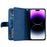 For iPhone 16 Pro Case PU Leather Phone Cover with Zipper Pocket 9 Card Slots - Blue - 2
