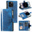 006 For iPhone 16 Pro Max Case PU Leather Zipper Phone Cover Mandala Flower Pattern - Blue - 1