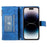 006 For iPhone 16 Pro Max Case PU Leather Zipper Phone Cover Mandala Flower Pattern - Blue - 3