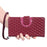 Style 012 for iPhone 16 Pro Max Case Zipper Pocket Glitter Leather Phone Cover - Wine Red - 6