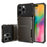 For iPhone 16 Pro Phone Cover PC+TPU Dual Layer Back Case with Card Holder - Black - 2