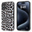 ABEEL For iPhone 16 Plus Case Leopard Print Leather+TPU Phone Cover - Silver - 1