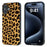 ABEEL For iPhone 16 Case PU Leather Coated TPU Leopard Phone Cover - Gold - 1