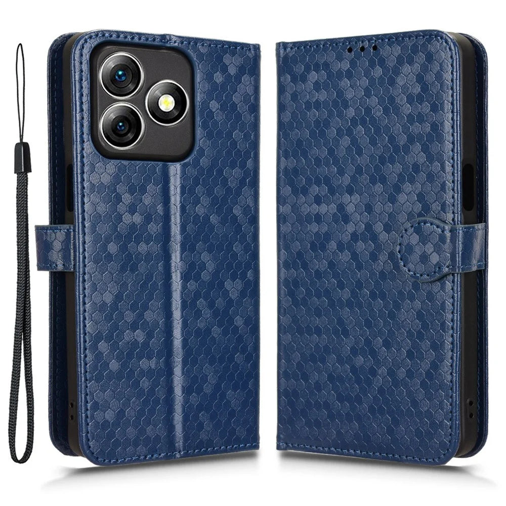 For Ulefone Note 18 Ultra Wallet Case Dot Pattern Imprint PU Leather Phone Cover - Blue - 1