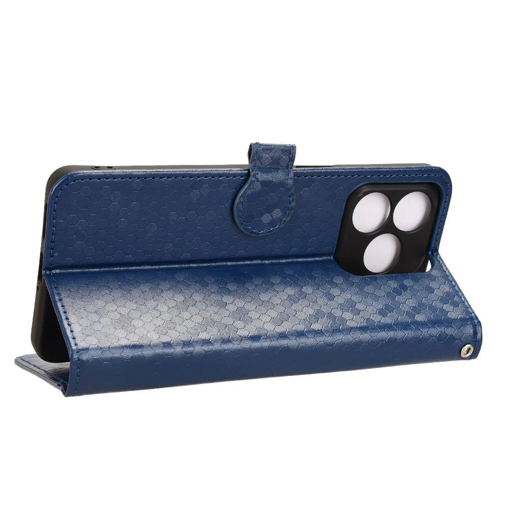 For Ulefone Note 18 Ultra Wallet Case Dot Pattern Imprint PU Leather Phone Cover - Blue - 3