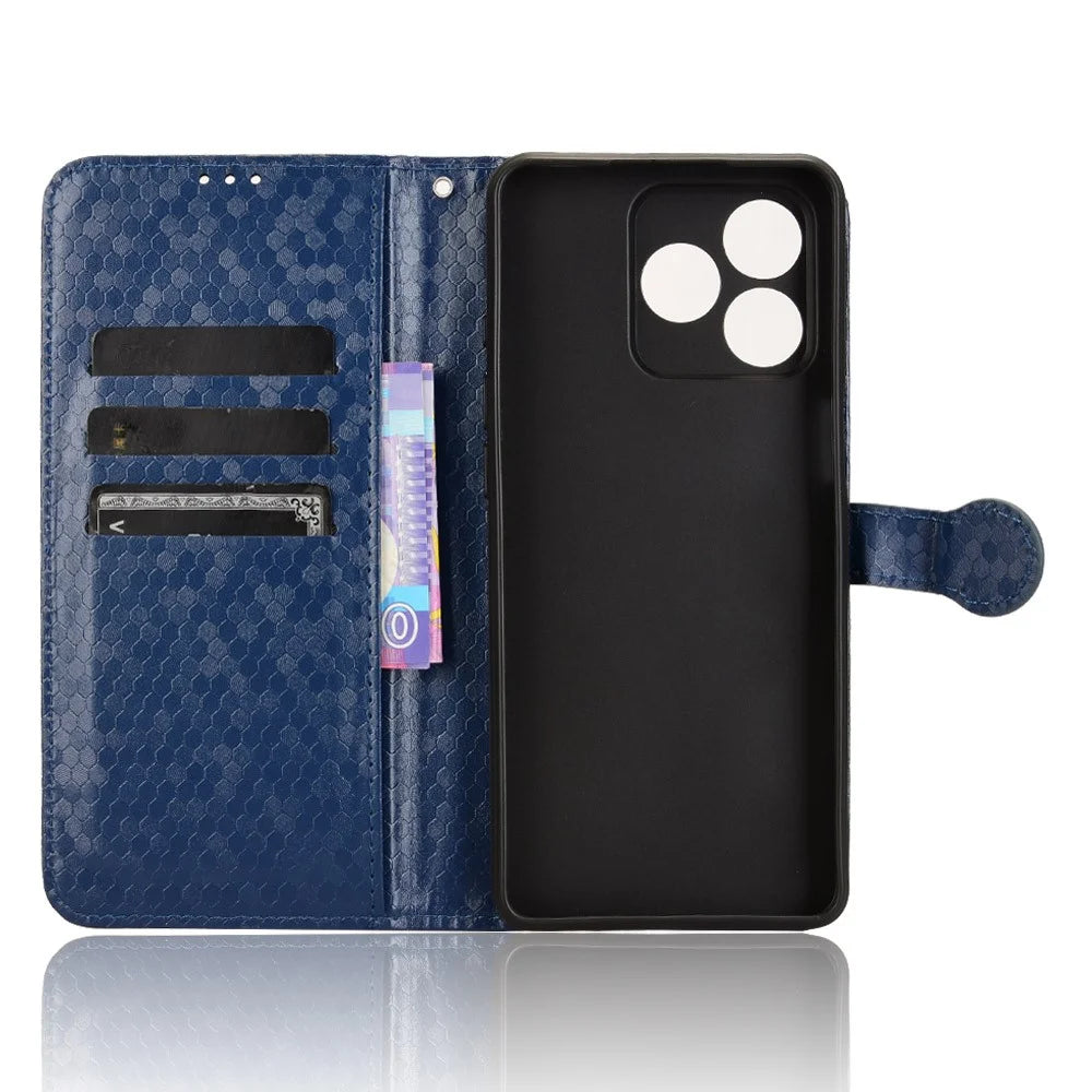 For Ulefone Note 18 Ultra Wallet Case Dot Pattern Imprint PU Leather Phone Cover - Blue - 4