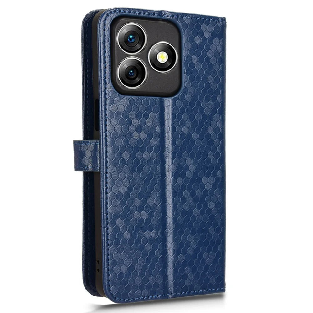 For Ulefone Note 18 Ultra Wallet Case Dot Pattern Imprint PU Leather Phone Cover - Blue - 7