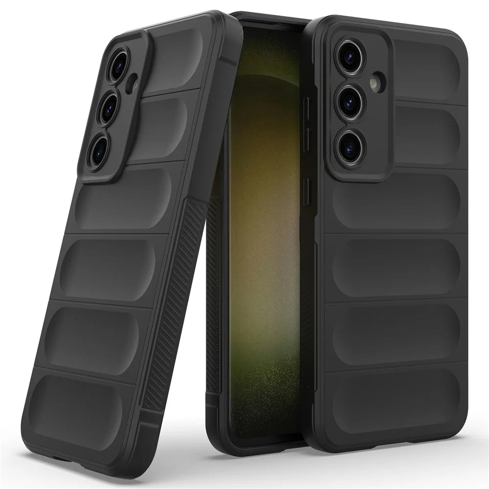 For Samsung Galaxy S24 FE Case Soft TPU Drop Resistant Phone Cover - Black - 2