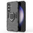 For Samsung Galaxy S24 FE Case PC+TPU Kickstand Cell Phone Back Cover - Black - 1