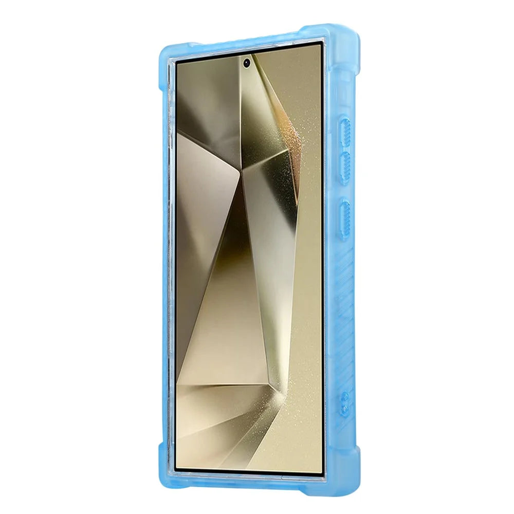 For Samsung Galaxy S24 Ultra Case TPU+PC 3-in-1 Protective Matte Phone Cover - Blue - 2